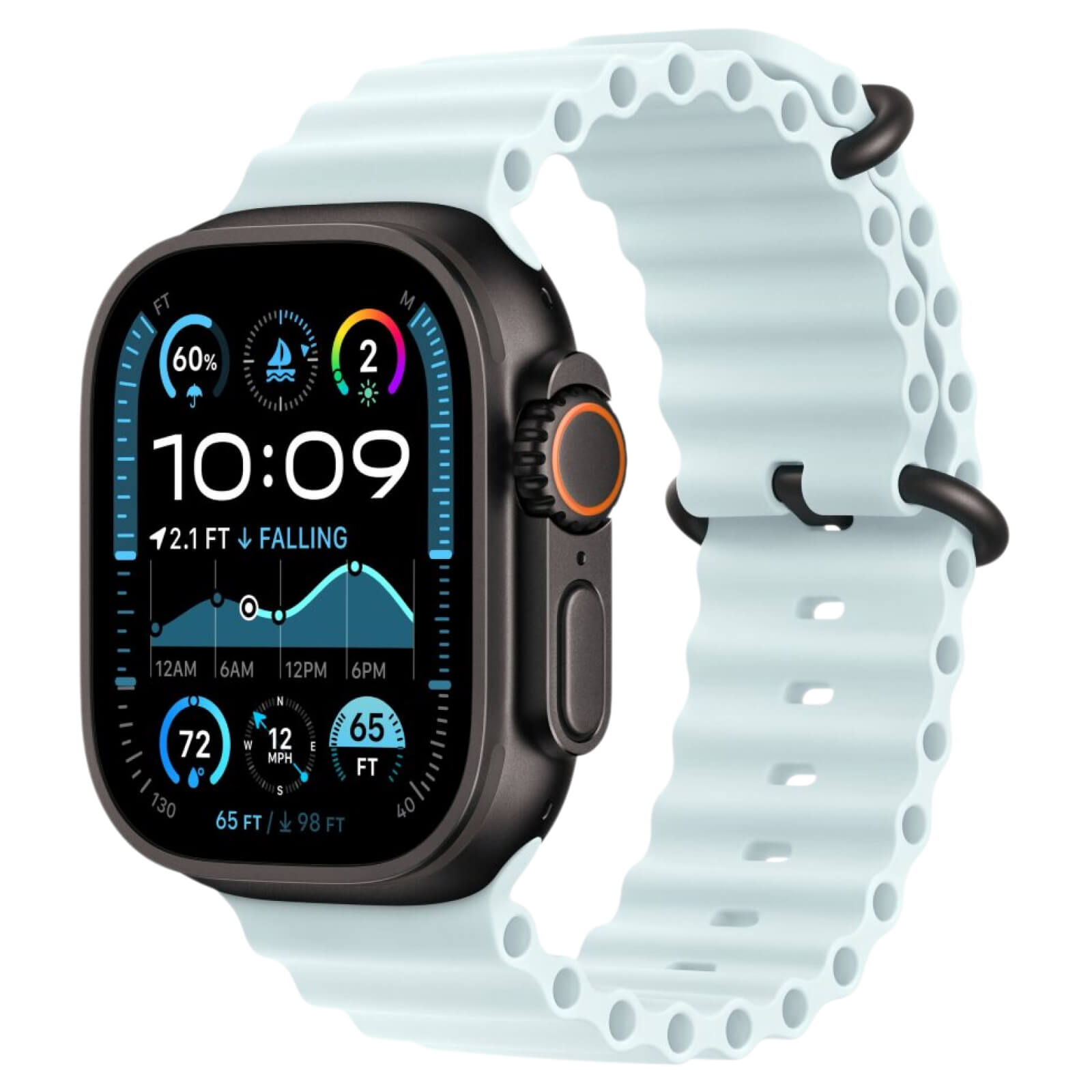 Apple Watch Ultra 2, Чёрный Титан, GPS + сотовая связь, ремешок Ocean Band 2