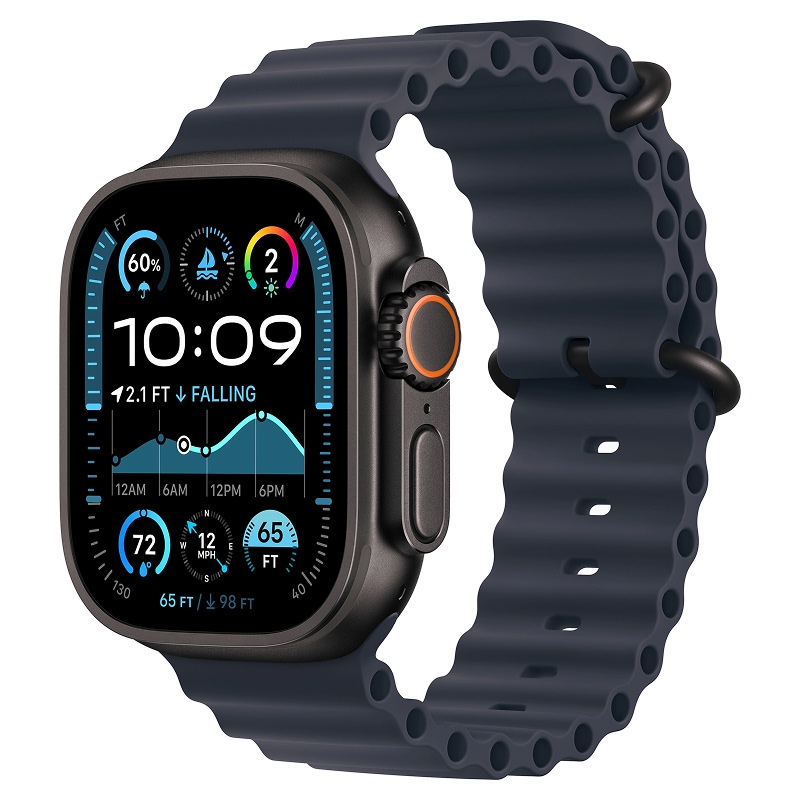Apple Watch Ultra 2, Чёрный Титан, GPS + сотовая связь, ремешок Ocean Band, Морской синий